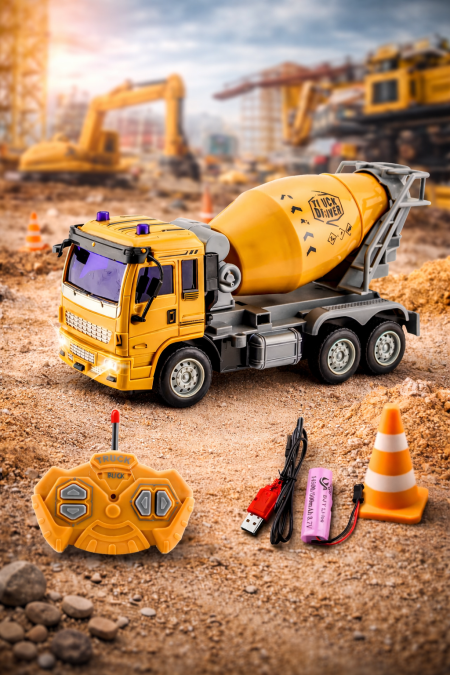 🚚✨ خلاطة إسمنت ريموت كنترول للأطفال!