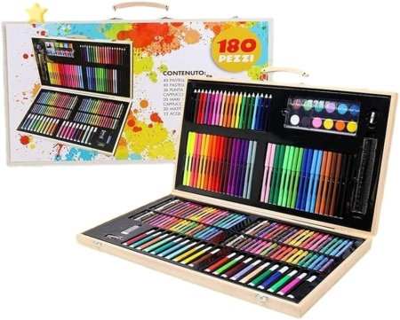 طقم رسم متكامل – 180 قطعة 🎨✨