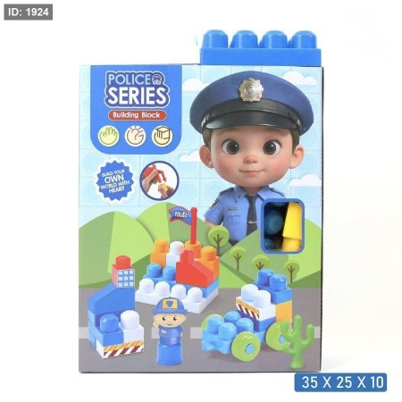 طقم مكعبات تركيب أطفال مع شخصية شرطة وإكسسوارات 🚔