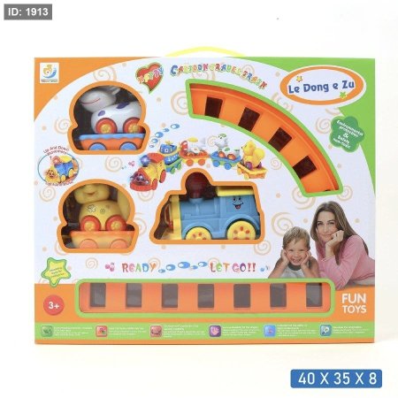 ‎قطار أطفال مع سكة ومنحدر ملون (Baby Train Track Play Set)