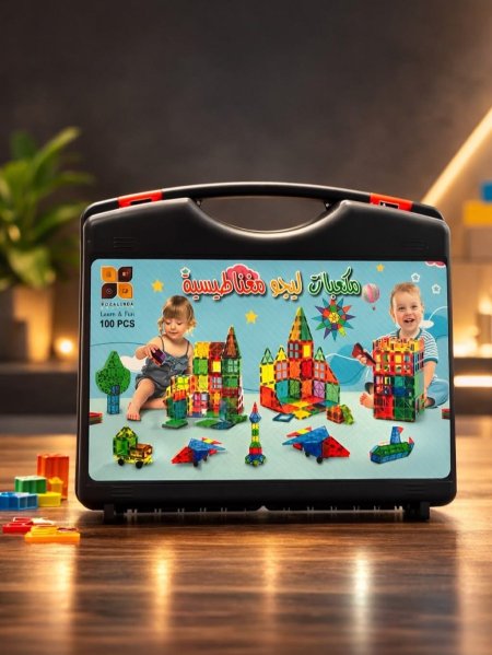 مكعبات ليجو مغناطيسية 100 قطعة مع شنطة مميزة🧲