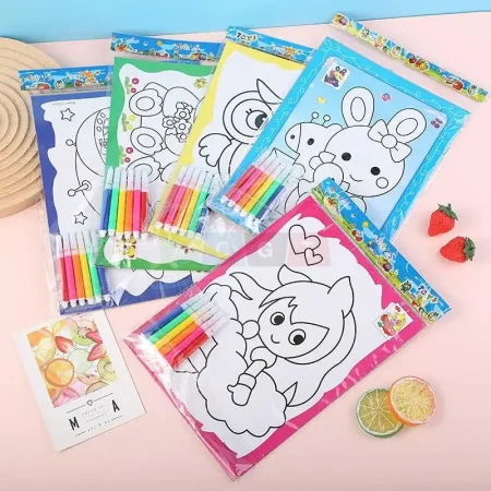 لوحة مع الوان للتلوين 🎨