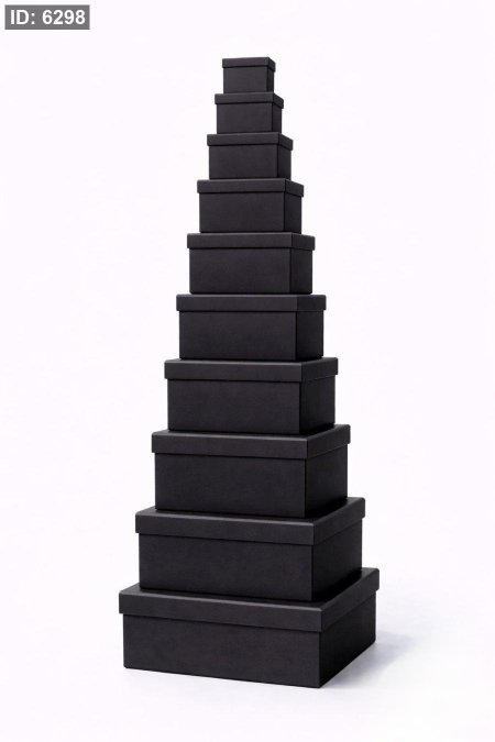 صندوق هدايا مستطيل لون اسود 10 احجام مختلفة