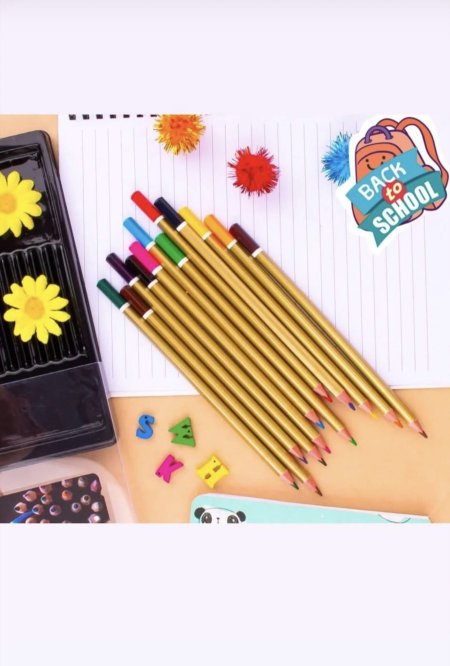 الوان خشبية ذهبية ١٢ لون 🌈