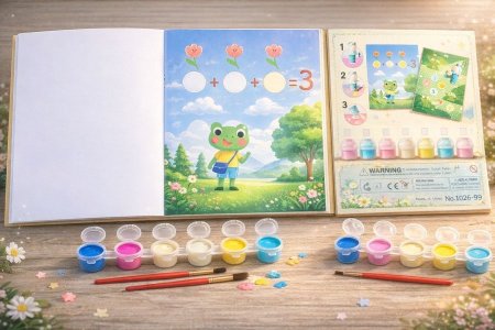 دفتر مع الوان مائية وريشة للتلوين