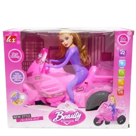 ✨🔥 دراجة الدمية “Beauty” – لعبة الأحلام للبنات! 🔥✨ بنت مع دراجة