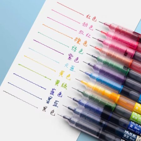 طقم اقلام حبو سائل مكون من 12 لون خط رفيع ✍️
