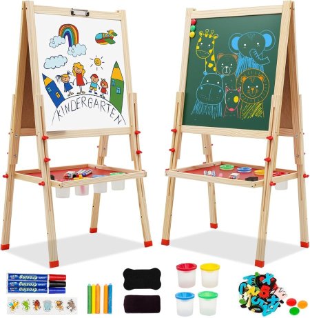 لوح تعليمي مزدوج للأطفال Whiteboard & Chalkboard ✨