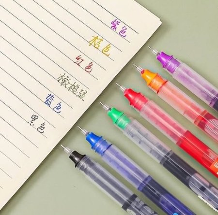 طقم أقلام حبر سائل 6 لون خط رفيع ✍️