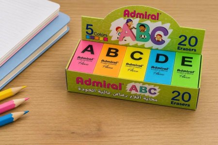 محاية ABC  أدميرال حجم كبير ملونة عالية الجودة – ممحاة ناعمة لا تترك آثار –