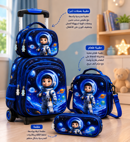 طقم مدرسي متكامل برسمة رجل الفضاء 🧑‍🚀🚀