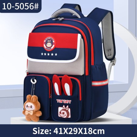 حقيبة مدرسية تصميم لابوبو Target 10-5056 كحلي وأحمر مع ميدالية لابوبو