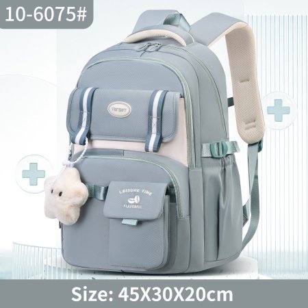 حقيبة Target 10-6075 أزرق سماوي – ثانوي للجنسين – مع جيبة أمامية صغيرة  وميدالية تعليقة هدية 🎒