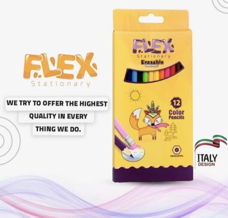 ألوان خشب فليكس Flex الأصلية 12 لون ببكيت
